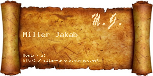 Miller Jakab névjegykártya